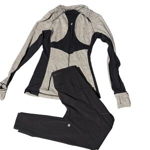 lululemon athletica Black and Gray Leggings